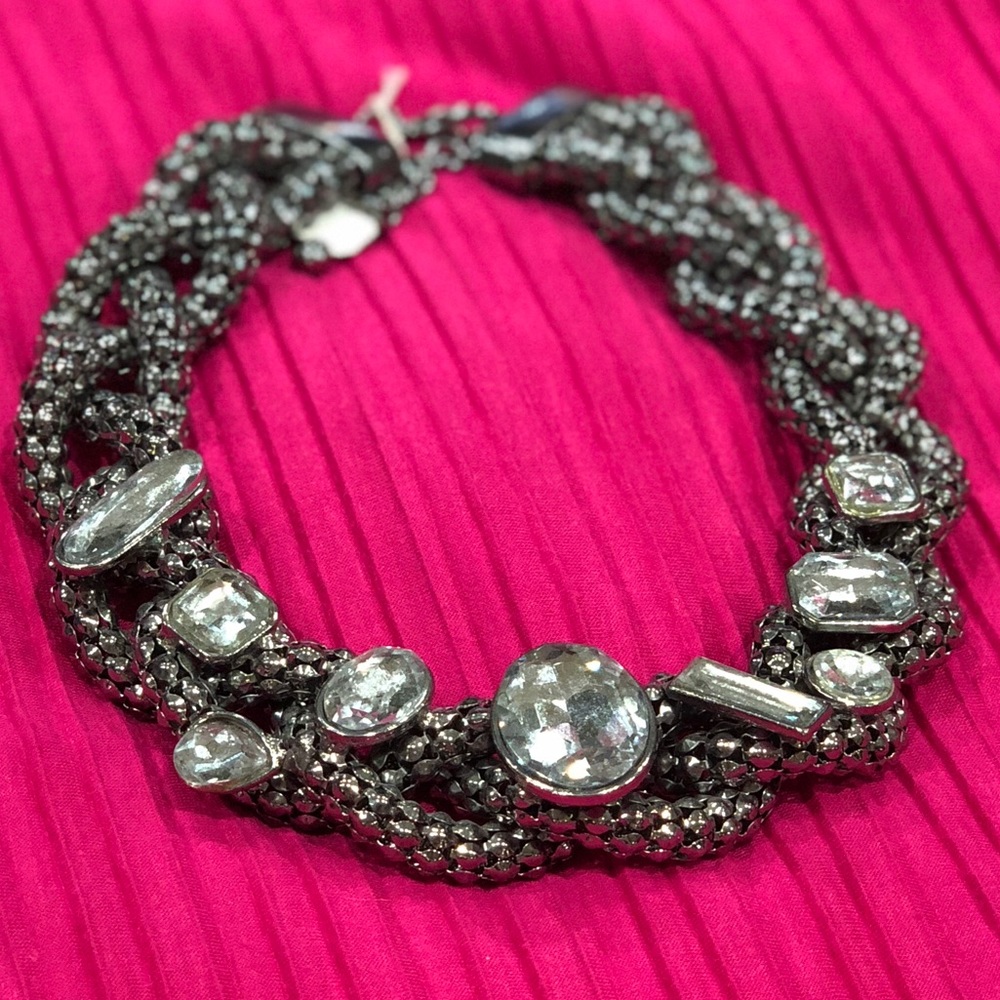 Statement Chunky Rhinestone Chain Necklace - Picture 2 of 8